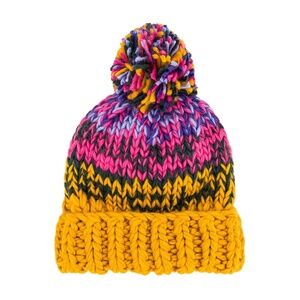 NEW Free People Tide Stripe Knit Pom Beanie Sunshine